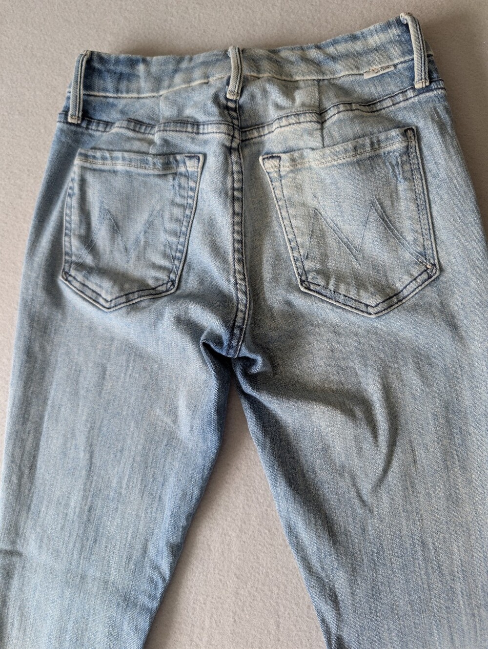 Mother The Looker Light Wash Distressed Skinny Jeans Sz 26 Women's Made In USA image 9